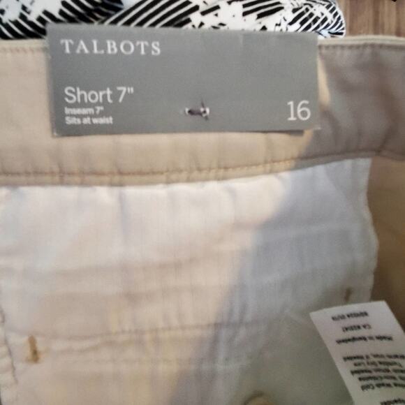 Talbots khaki button Detail shorts 7 inch plus size 16 new!!! - Picture 8 of 10
